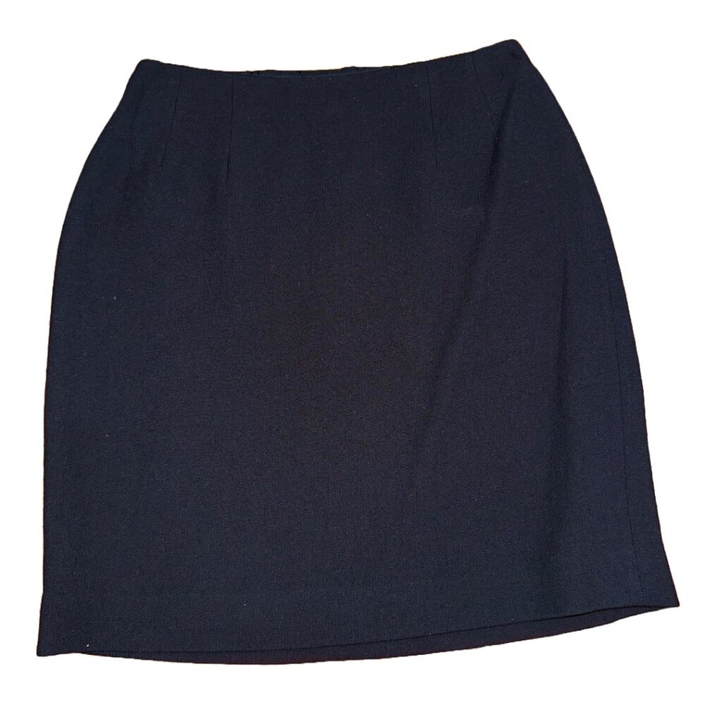Vintage 90's J Crew Wool Blend Pencil Skirt Black - Size 4